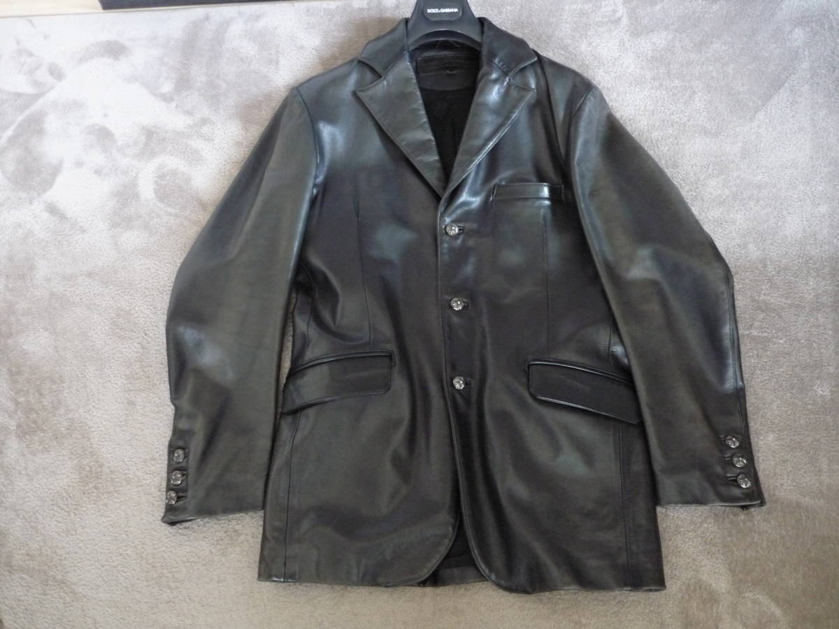 CHROME HEARTS 正規品 レザージャケット クロスボールボタン 本革 CHROME HEARTS（クロムハーツ） Letterman Jacket クロスボールボタン