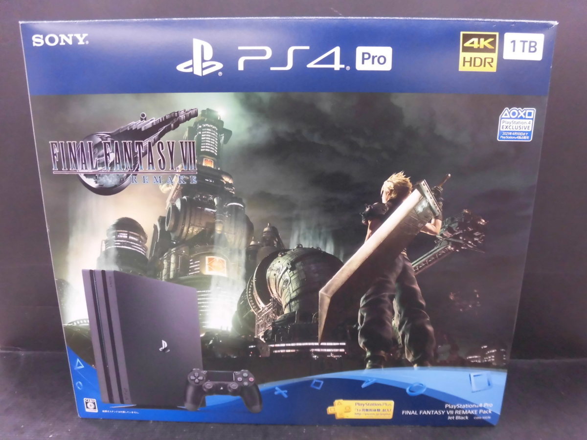 PS4 pro 1TB 本体 FFⅦ REMAKE Pack ver7.02 ソフト無し 中古品 Pro
