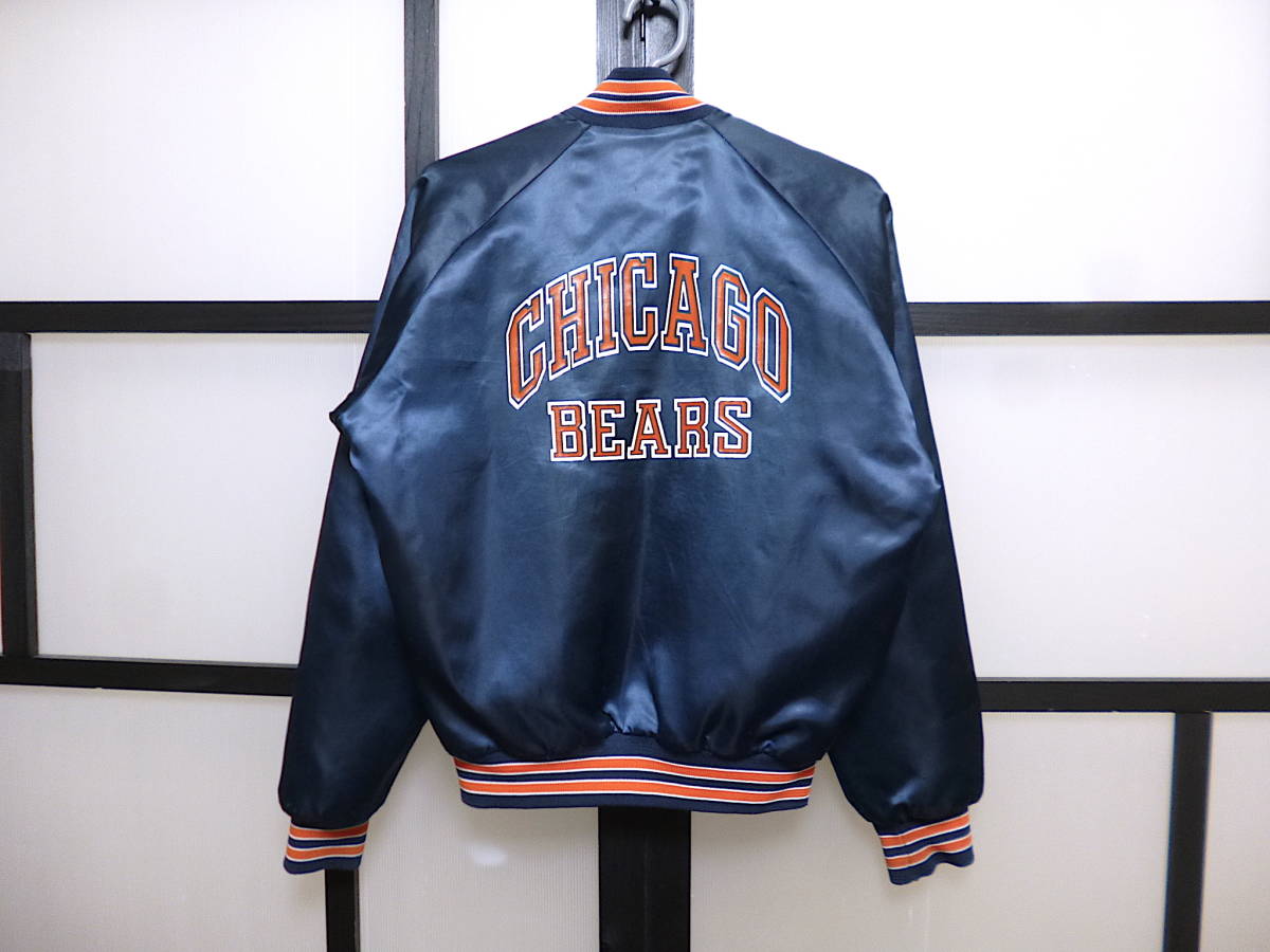 NFL シカゴ・ベアーズ スタジャン アメリカ製 90S US古着 90s チョークライン製 NFL シカゴベアーズ ナイロン スタジャン