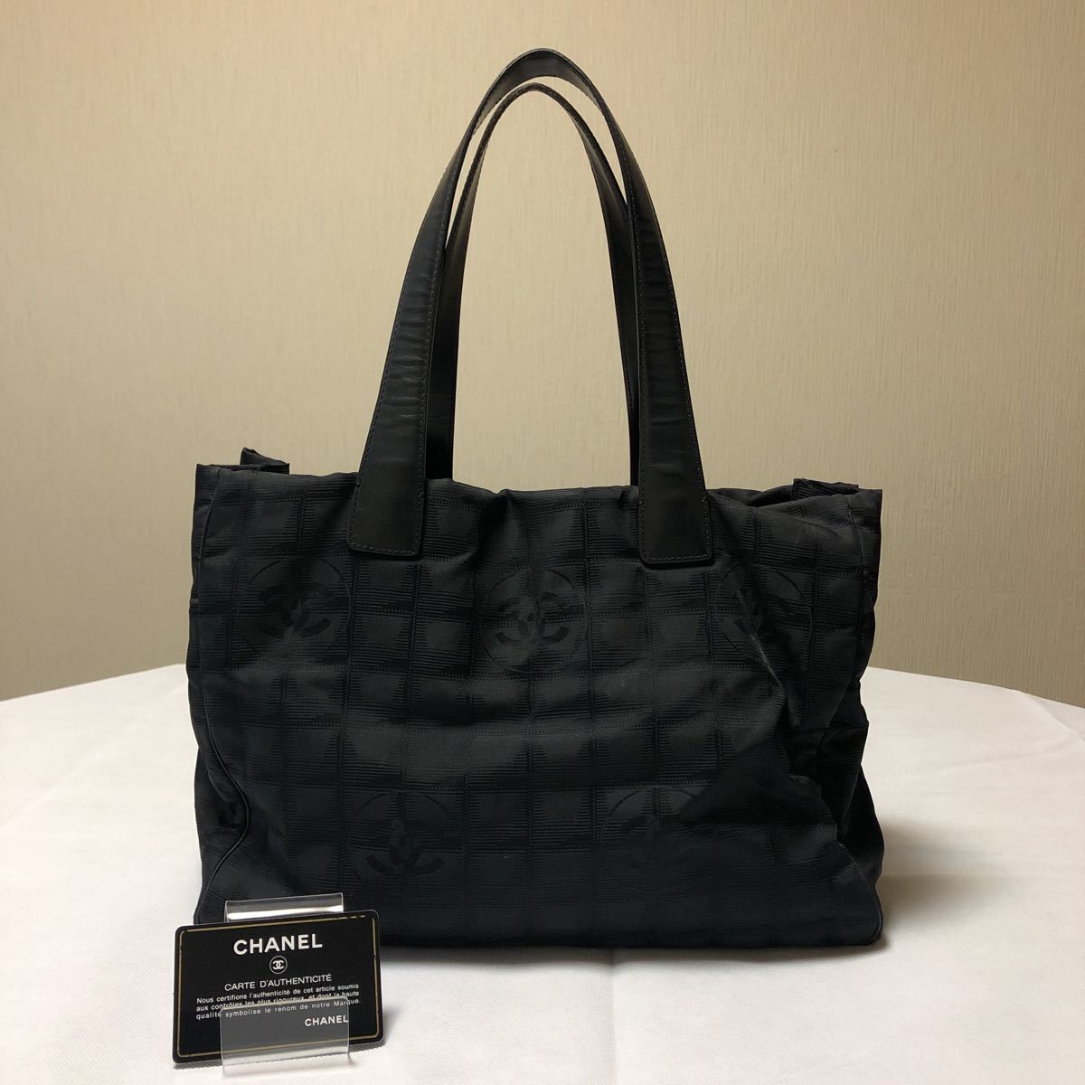 シャネル ニュー トラベルライン トート ショルダーバッグ 黒 BLACK G 