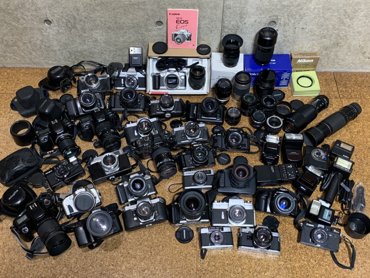 カメラ まとめ売り PENTAX MINOLTA Canon OLYMPUS 他 行董】大量 カメラまとめ Canon Nikon MINOLTA PENTAX FUJIFILM KONICA