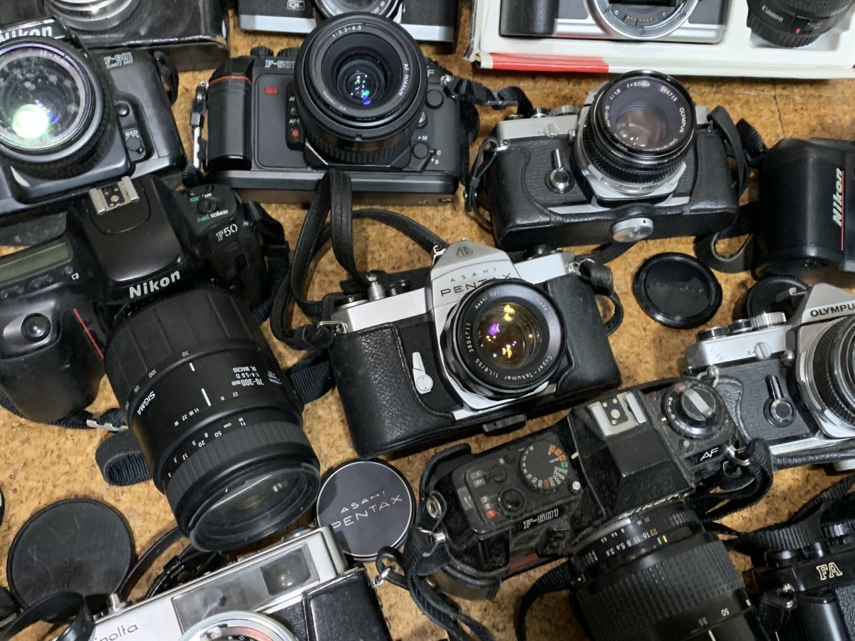 1円】 一眼 カメラ レンズ 大量 まとめ CANON/PENTAX/OLYMPUS/KONICA