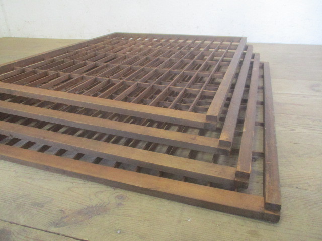 タP461◆送料改定◆即決◆【H113cm×W87，5cm】×4枚◆レトロな味わいの古い障子戸◆建具引き戸古民家再生町屋和室リフォームK笹1