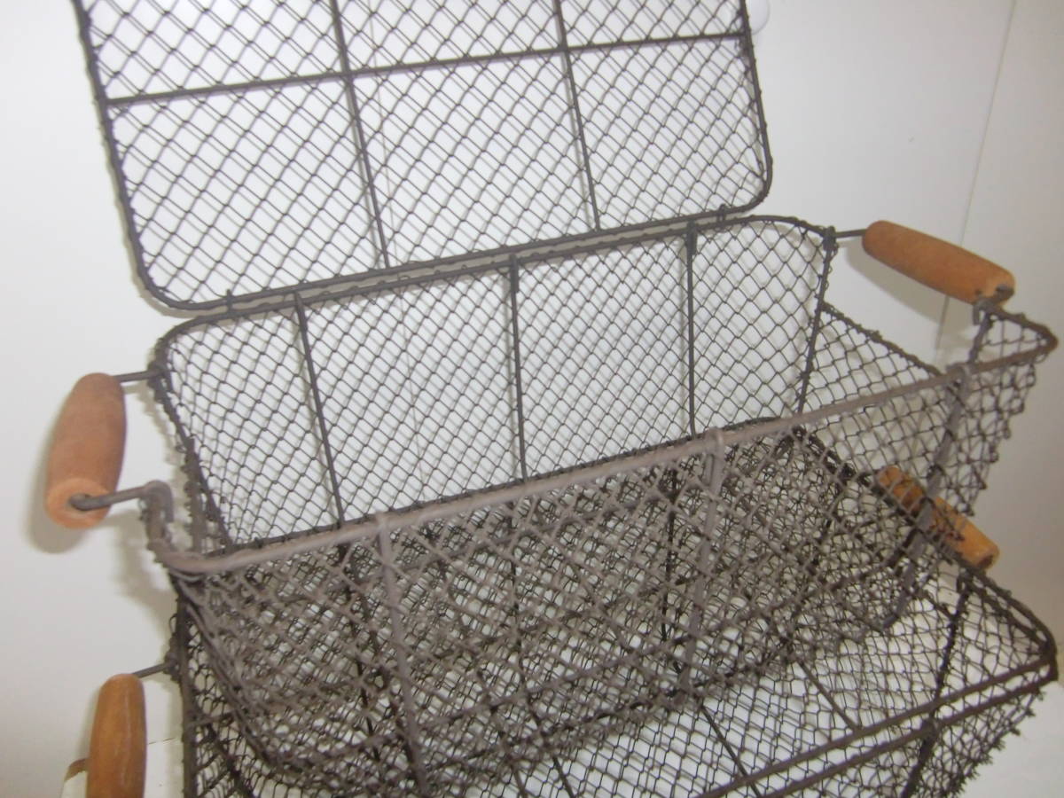 VINTAGE ANTIQUE WIRE BASKET ヴィンテージ ワイヤーバスケット 2個