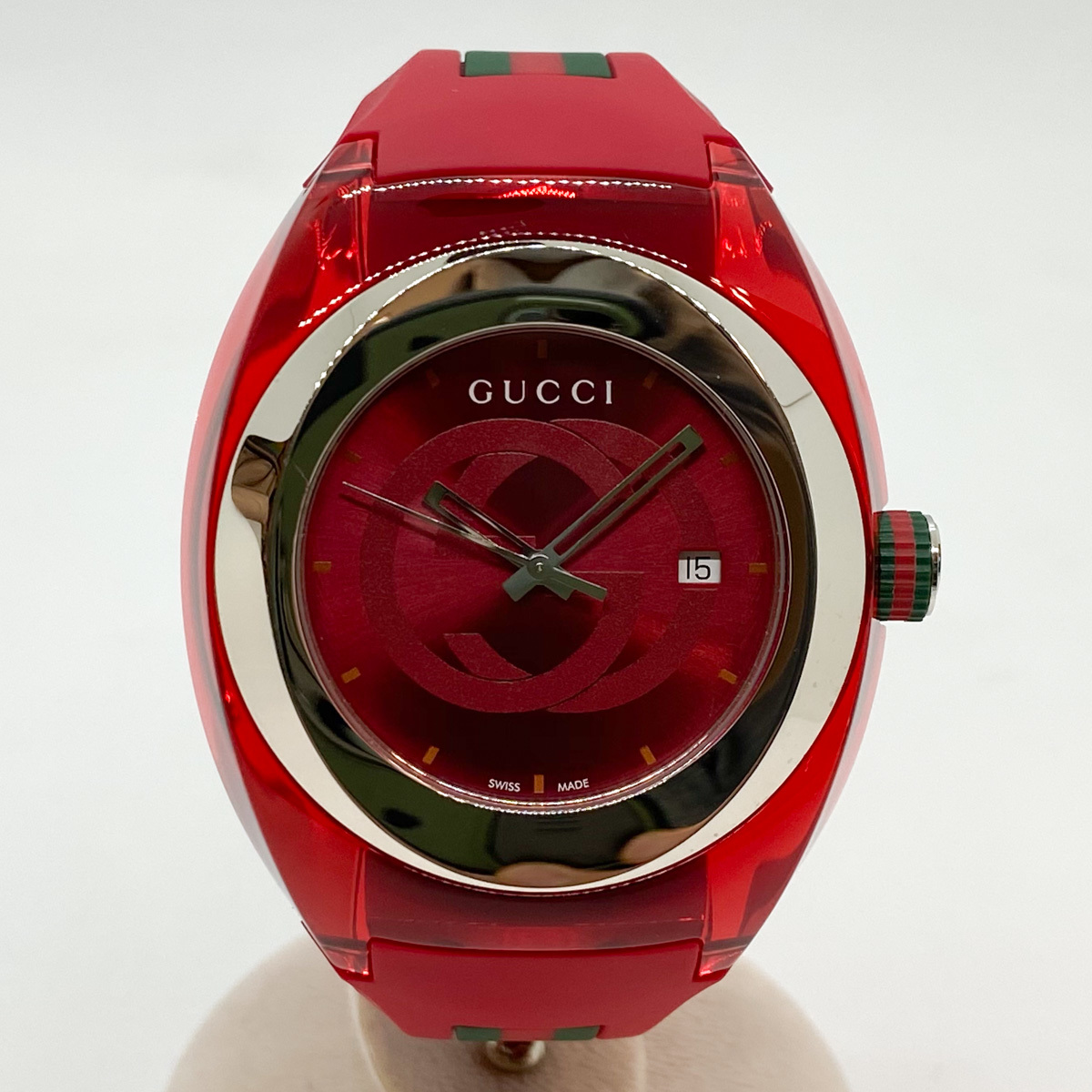 GUCCI/グッチ SYNC シンク YA137103A 137.1 SS×ラバー クォーツ 腕時計