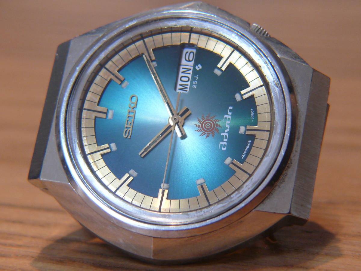 SEIKO advan 6106-7570 セイコー アドバン グリーン文字盤 5面カット 