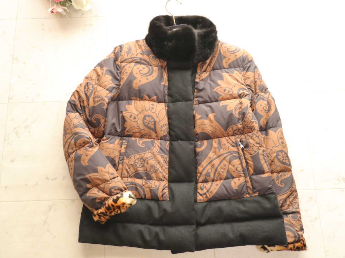 ☆エトロ ETRO☆大きいサイズ44☆イタリア製☆ミンクファー付き 