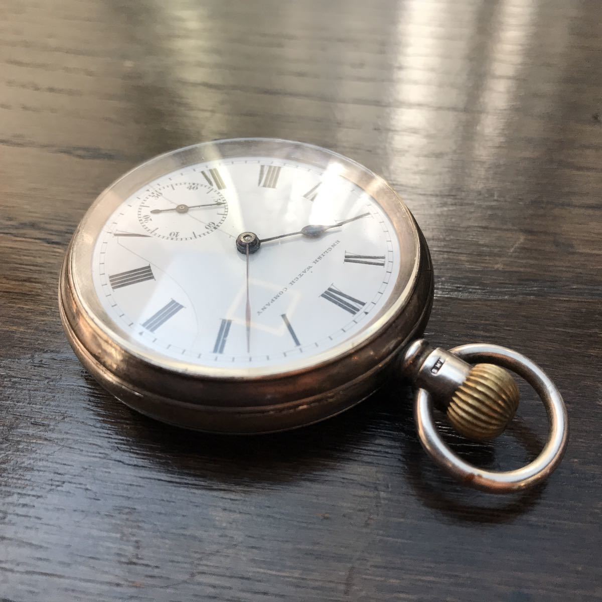 珍品！English Watch Company 銀無垢懐中時計 英国製 1905年 ジャンク 