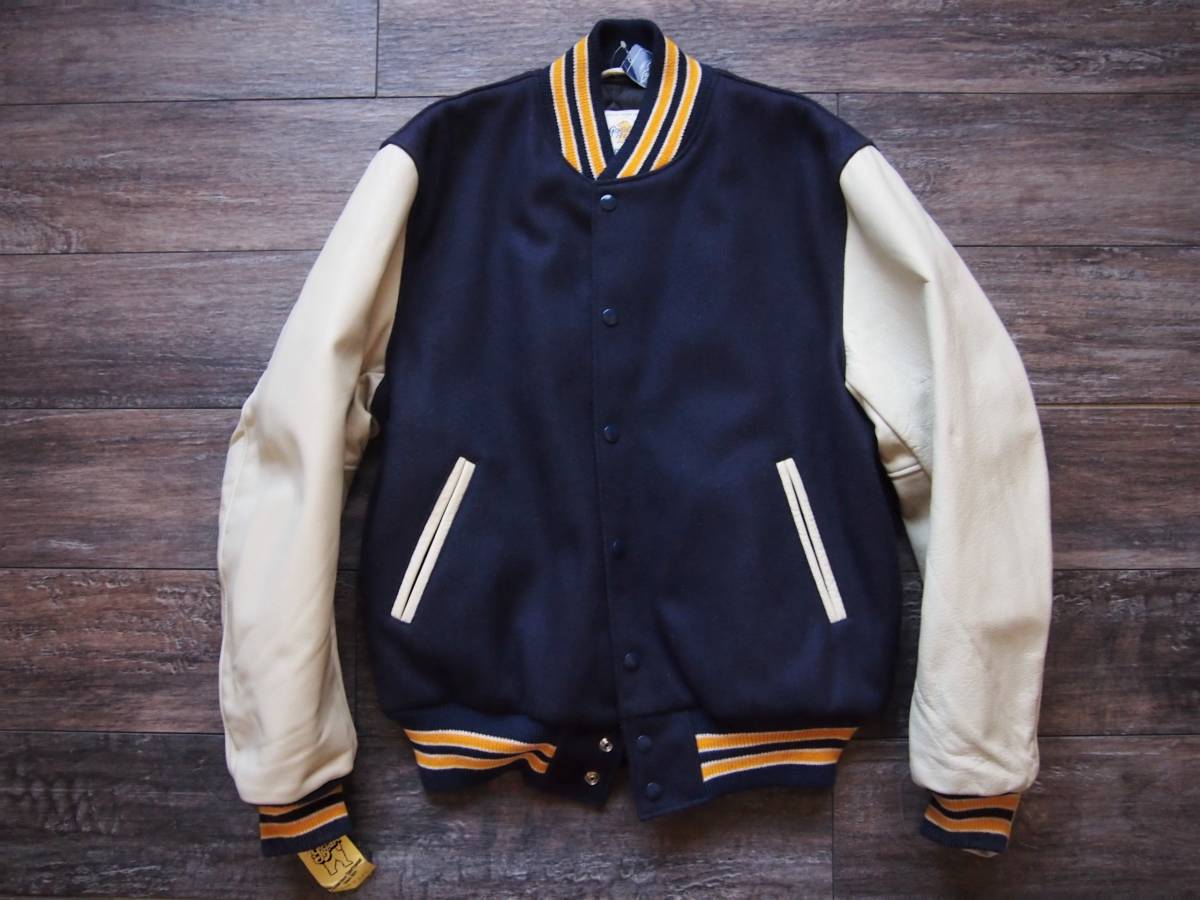 人気，送料無料 品 GOLDEN BEAR/ゴールデンベアー スタジアムジャケット スタジャン M アワードジャケット 実寸M-L程度(Mサイズ)｜売買されたオークション情報、yahooの商品情報をアーカイブ公開 - オークファン スタジアムジャンパー