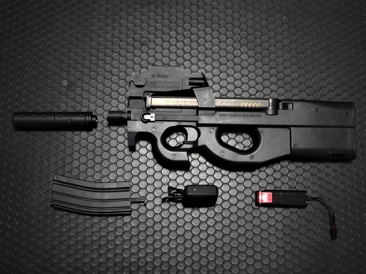 【限定セール，本物保証】 マルイ P90 最強ハイパワーカスタム ドットサイト サイレンサー バッテリー 高性能充電器 豪華フルセット 最落無し 1円(電動ガン)｜売買されたオークション情報、yahooの商品情報をアーカイ 電動ガン