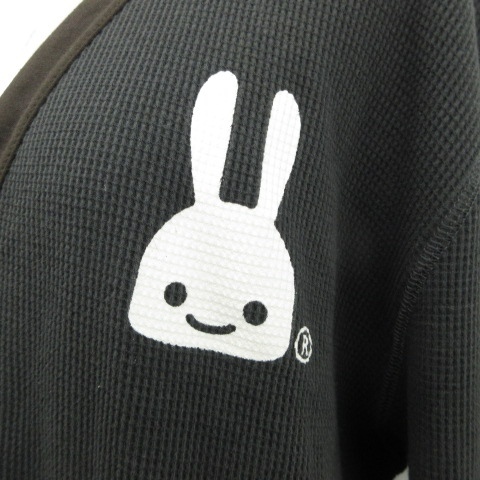 CUNE – ウサギのカーディガン スウェットビッグカーディガン バイクとうさちゃん Tシャツ ロンT カットソー 長袖 プリント ロゴ 兎 ウサギ うさぎ キューン L