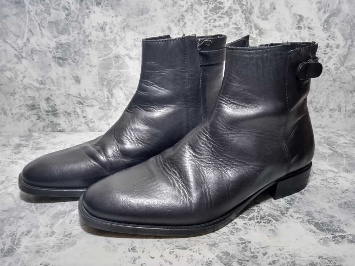 ザラブーツ本皮 （即決 ZARA MEN ザラメン サイドジッパーブーツ EU40 