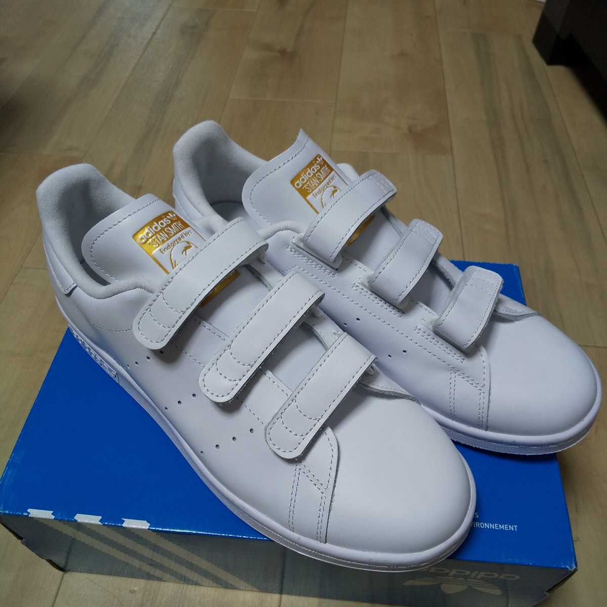 アディダス スタンスミス adidas STANSMITH オリジナルス ORIGINALSホワイト ゴールド ベルクロ 27cm 未使用 スニーカー 靴 激レア
