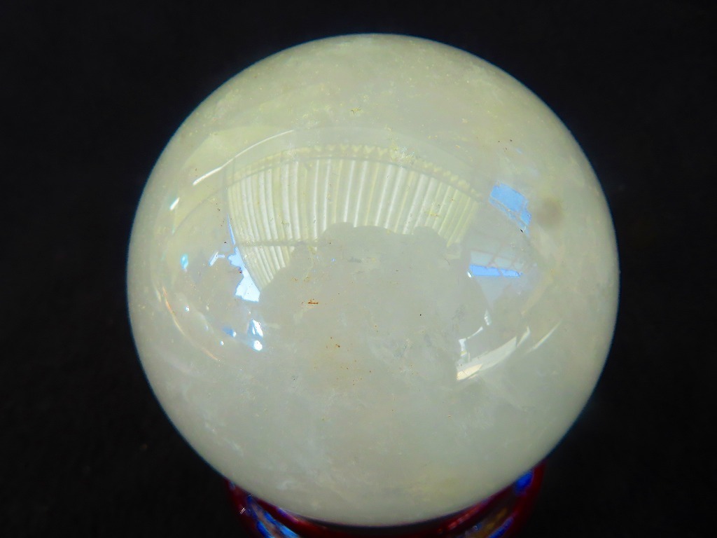 丸玉 レインボー入りヒマラヤ水晶 水晶玉 約35 ヒマラヤ水晶 : 天然白