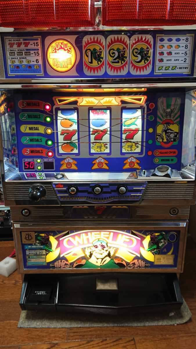 レア 裏モノ4号機 パチスロ実機 ウイリーチャンプV+裏基板+裏ハーネス 