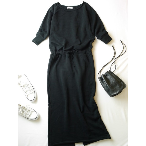 ユナイテッドアローズ United Arrows 楽だけどキレイ見え ゆるりとお洒落 大人 コットン スウェット ロング マキシ ワンピース 黒 ワンピース 売買されたオークション情報 Yahooの商品情報をアーカイブ公開 オークファン Aucfan Com