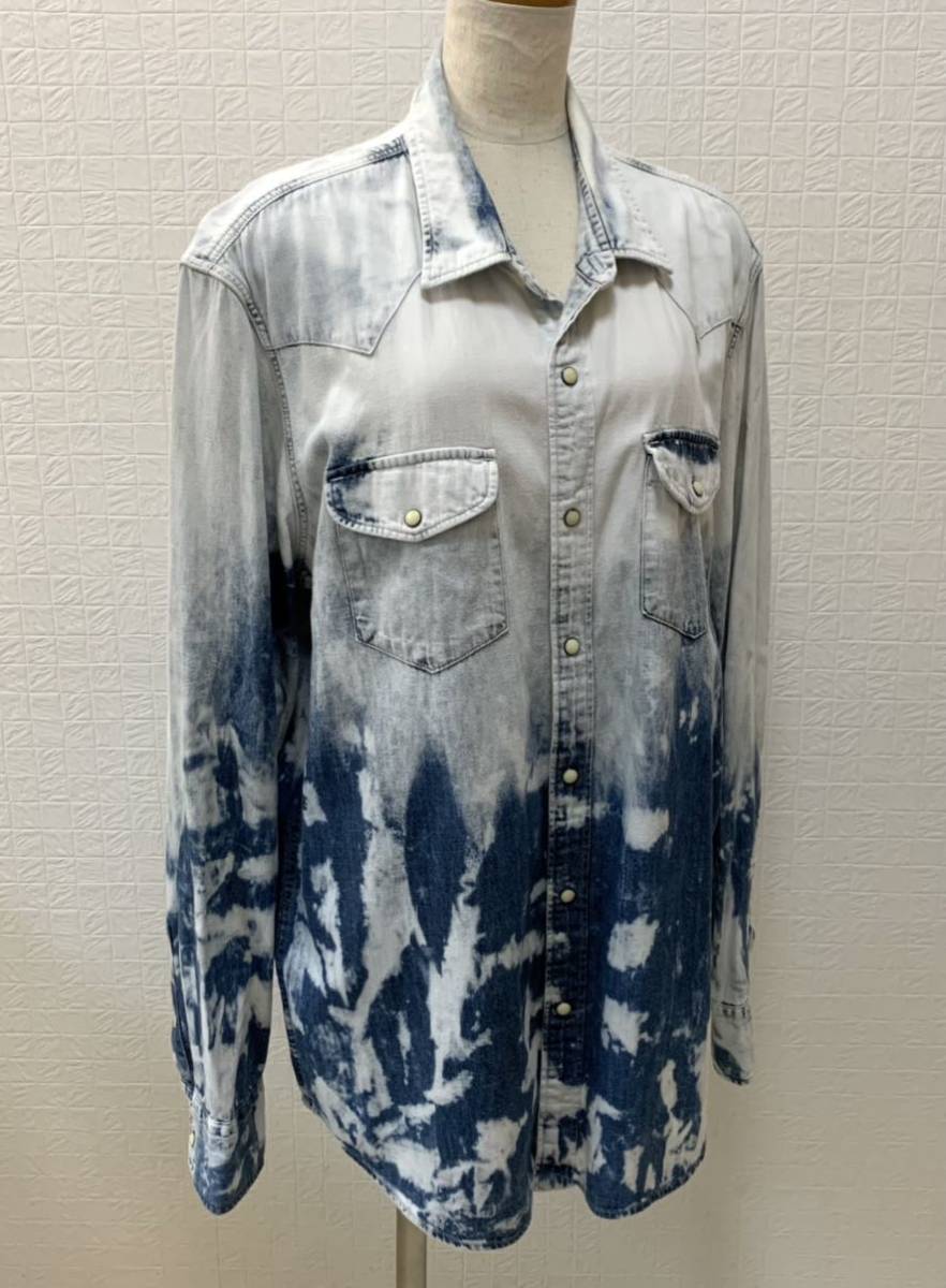 アメリカンイーグル American Eagle メンズ デニムシャツ ビッグシルエット コットン サイズxl 着丈80 身幅58 ゆき93cm ケミカル 長袖シャツ 売買されたオークション情報 Yahooの商品情報をアーカイブ公開 オークファン Aucfan Com