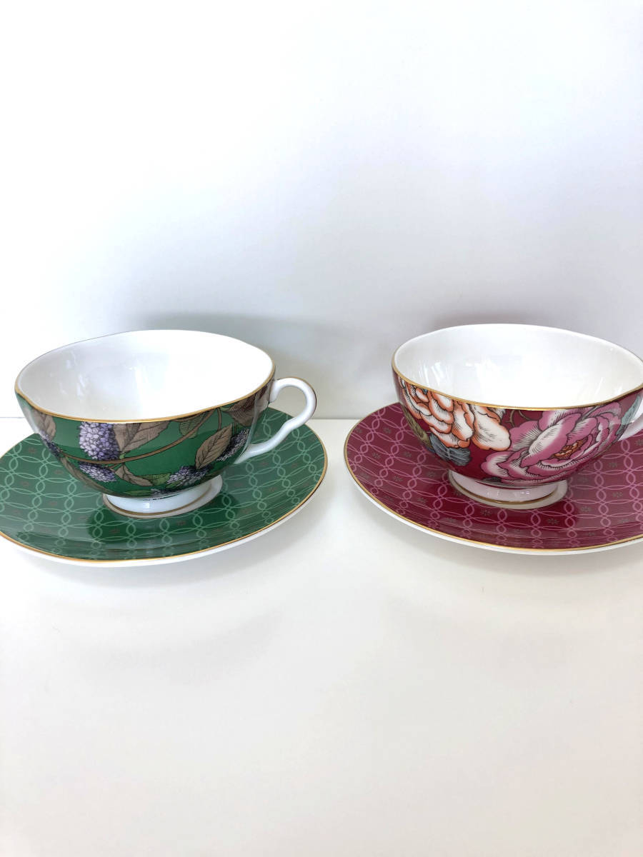 2客セット【新品】ウェッジウッド　《ティーガーデン ペア》大きめサイズ カフェオレやスープカップ②