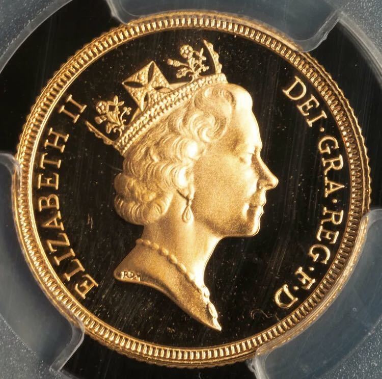 イギリス 1987年 金貨 NGC 準最高鑑定 1ソブリン PF69 プルーフ