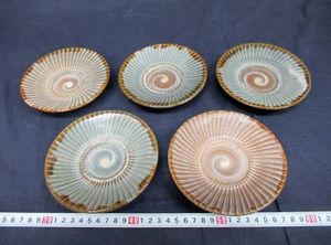 小鹿田焼「丸皿（飛び鉋）1尺」1枚【 送料確認用出品 】 小鹿田 皿の