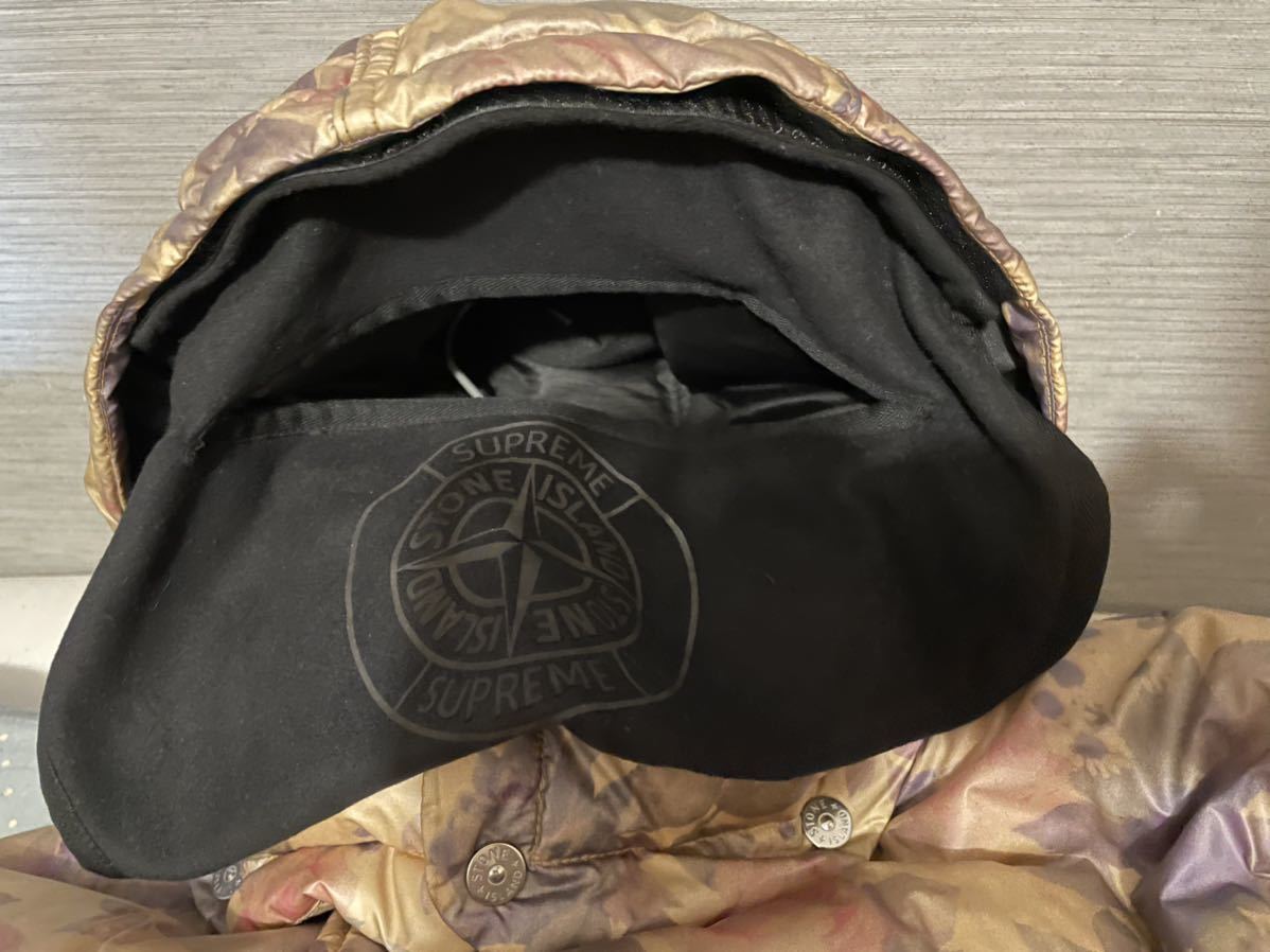極美品 supreme × stone island ダウン ジャケット 総柄 シュプリーム 