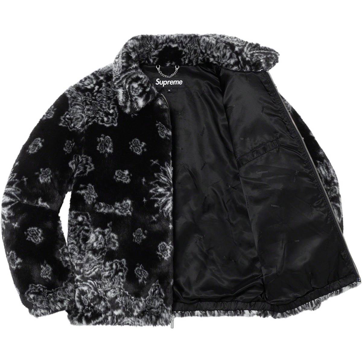 新品未開封】Supreme Bandana Faux Fur Bomber Jacket Black Medium 