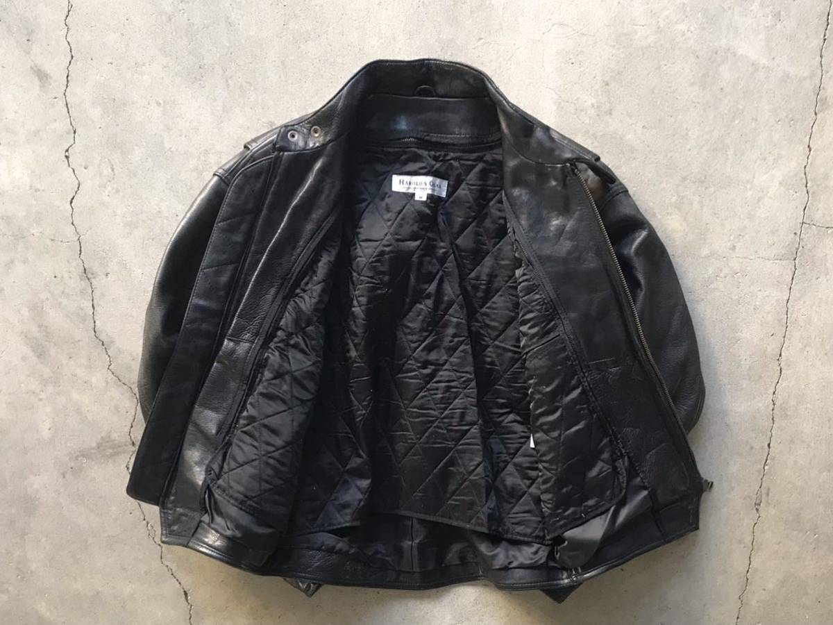 HAROLD'S GEAR カウハイド レザー シングル ライダースジャケット M