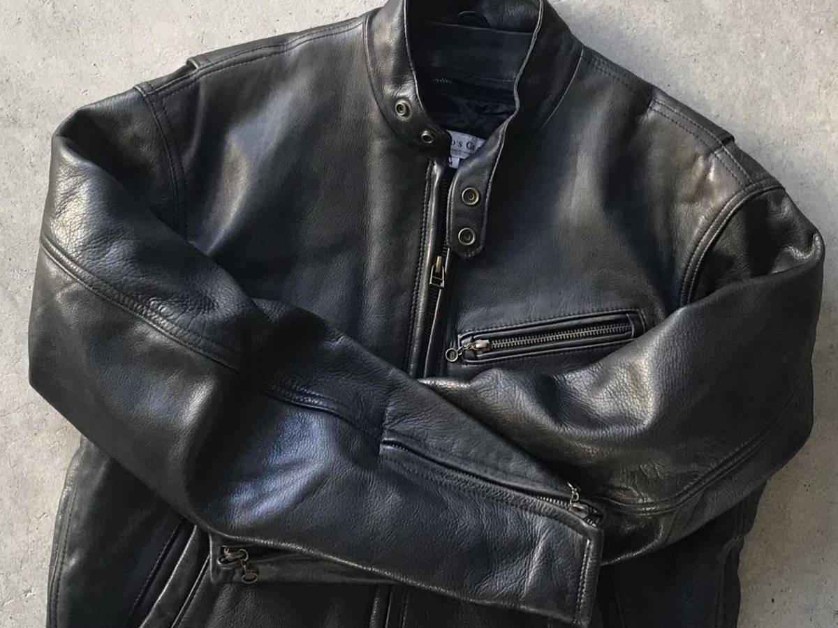 HAROLD'S GEAR カウハイド レザー シングル ライダースジャケット M