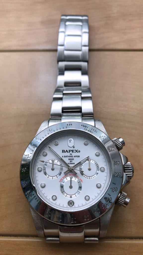A BATHING APE】BAPEX エイプ デイトナタイプ DAYTONA 自動巻 白文字盤 