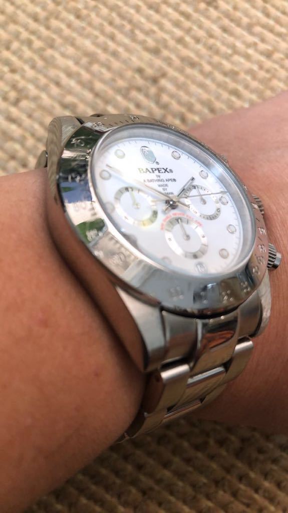 A BATHING APE】BAPEX エイプ デイトナタイプ DAYTONA 自動巻 白文字盤 