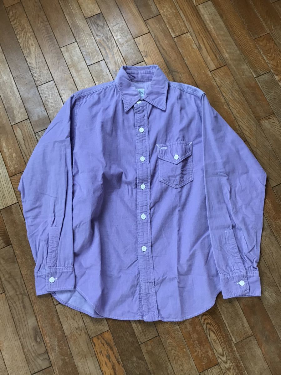 POST O'ALLS USA製 コーデュロイ ワークシャツ ラベンダー ポスト
