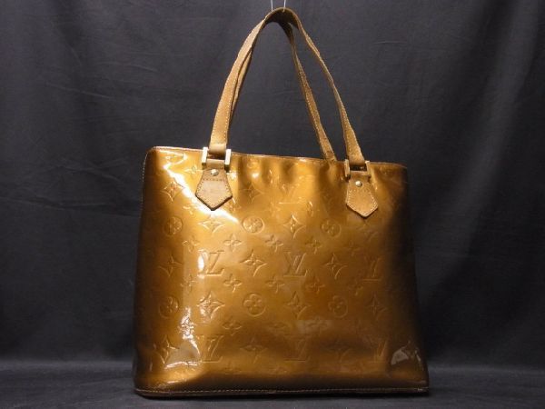 1円 LOUIS VUITTON ルイヴィトン M91122 モノグラム ヴェルニ ヒューストン トートバッグ ショルダーバッグ 肩掛け ブロンズ Y2071rM