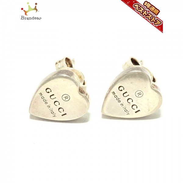GUCCI ベージュ ピアス(両耳用) GUCCI ピアス グッチ ハート 両耳 レディース トレードマーク シルバー