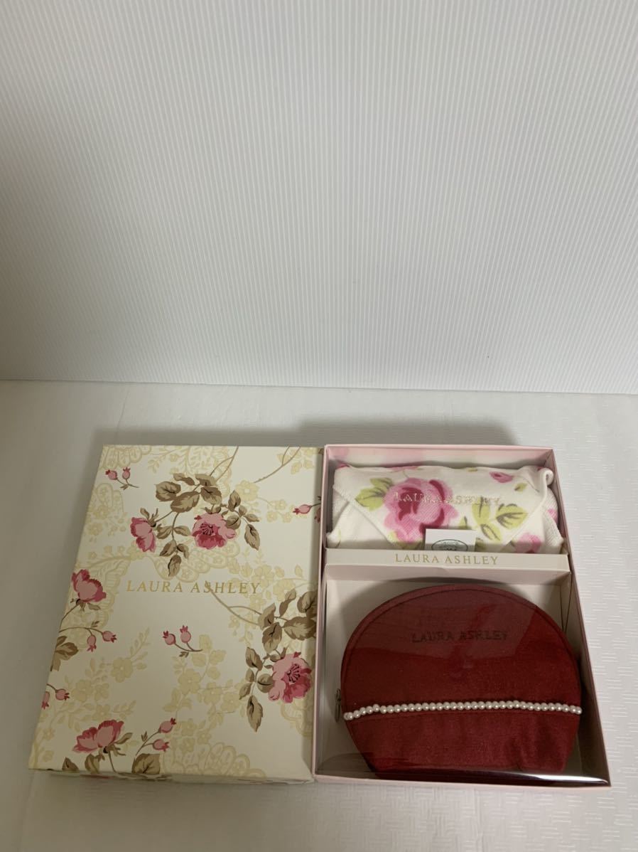 即決/未使用/LAURA ASHLEY/ローラアシュレイ ポーチ ミニ タオルセット  