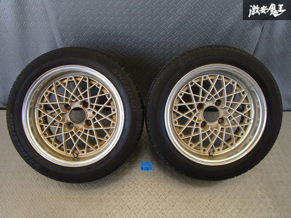 ●FET RENNER 15インチ 7J +7 4H 4穴 PCD114.3 ハブ径約73mm 185/55R15 タイヤ メッシュ ホイール 2本セット 即納