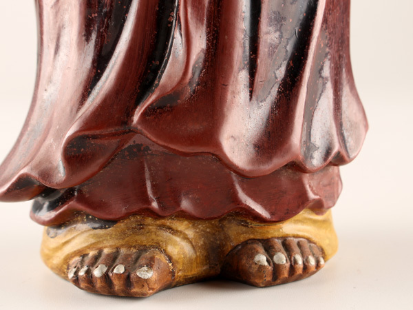 中古 九谷 焼 達磨 大師 立像 高さ約32 金彩 陶磁器 達磨祖師 菩提達磨 【