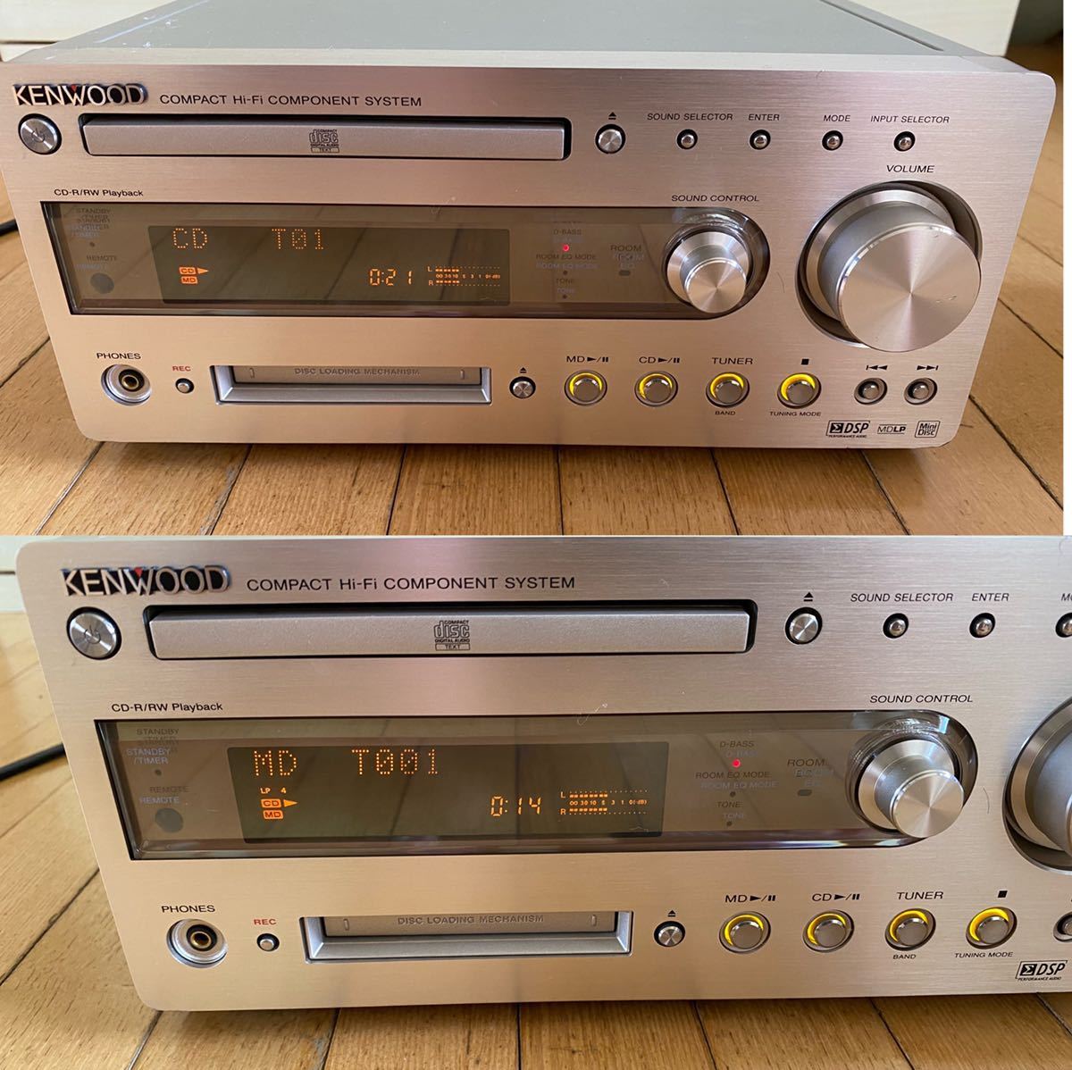 KENWOOD CD・MDプレーヤー コンポ R-K700 LS-K701 KENWOOD ケンウッドR-K700 / LS-K701 システムコンポ CD/MD