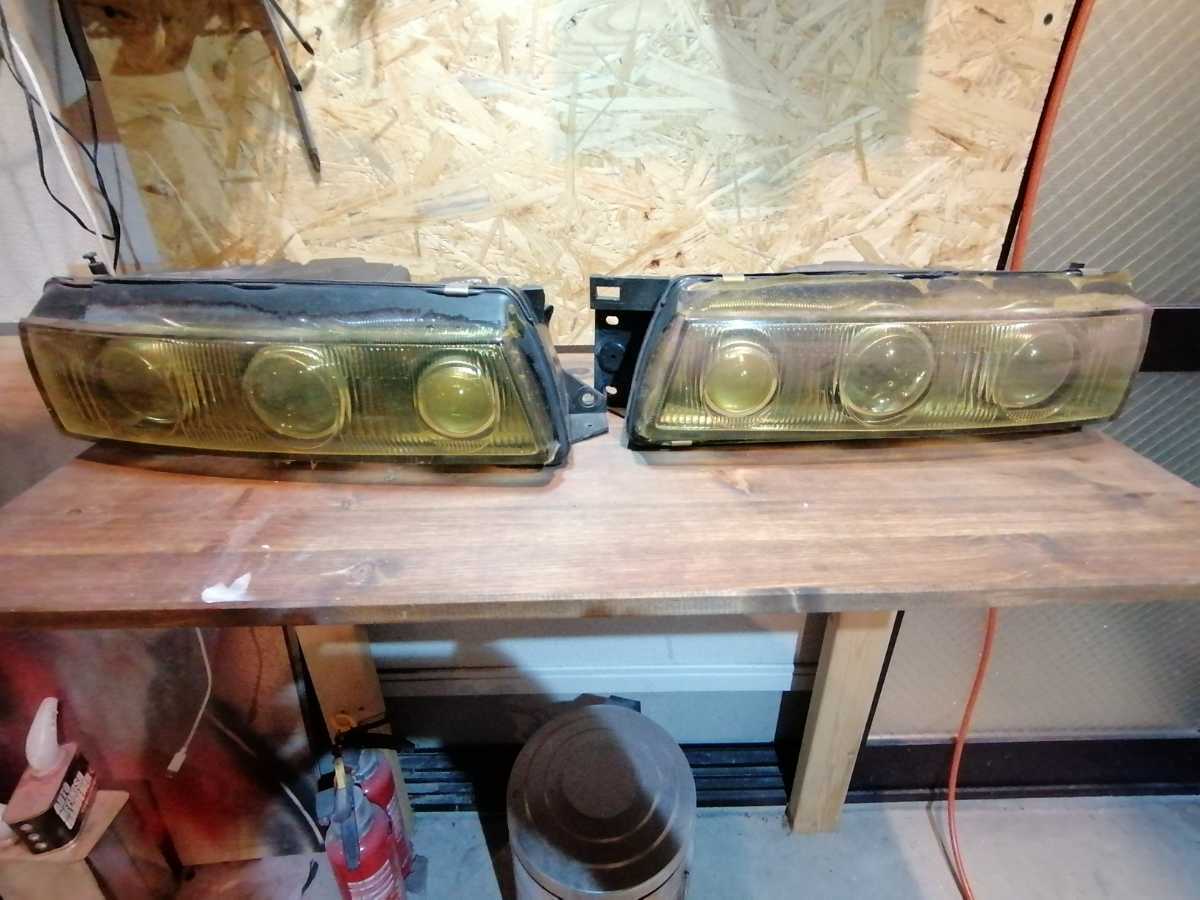 S13シルビア プロジェクターヘッドライト 左右セット 純正ヘッドライト