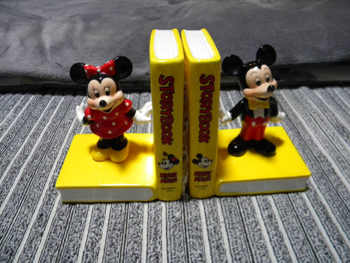 ☆レア☆ディズニー☆ミッキー&ミニー☆ブックエンド(ブックスタンド 