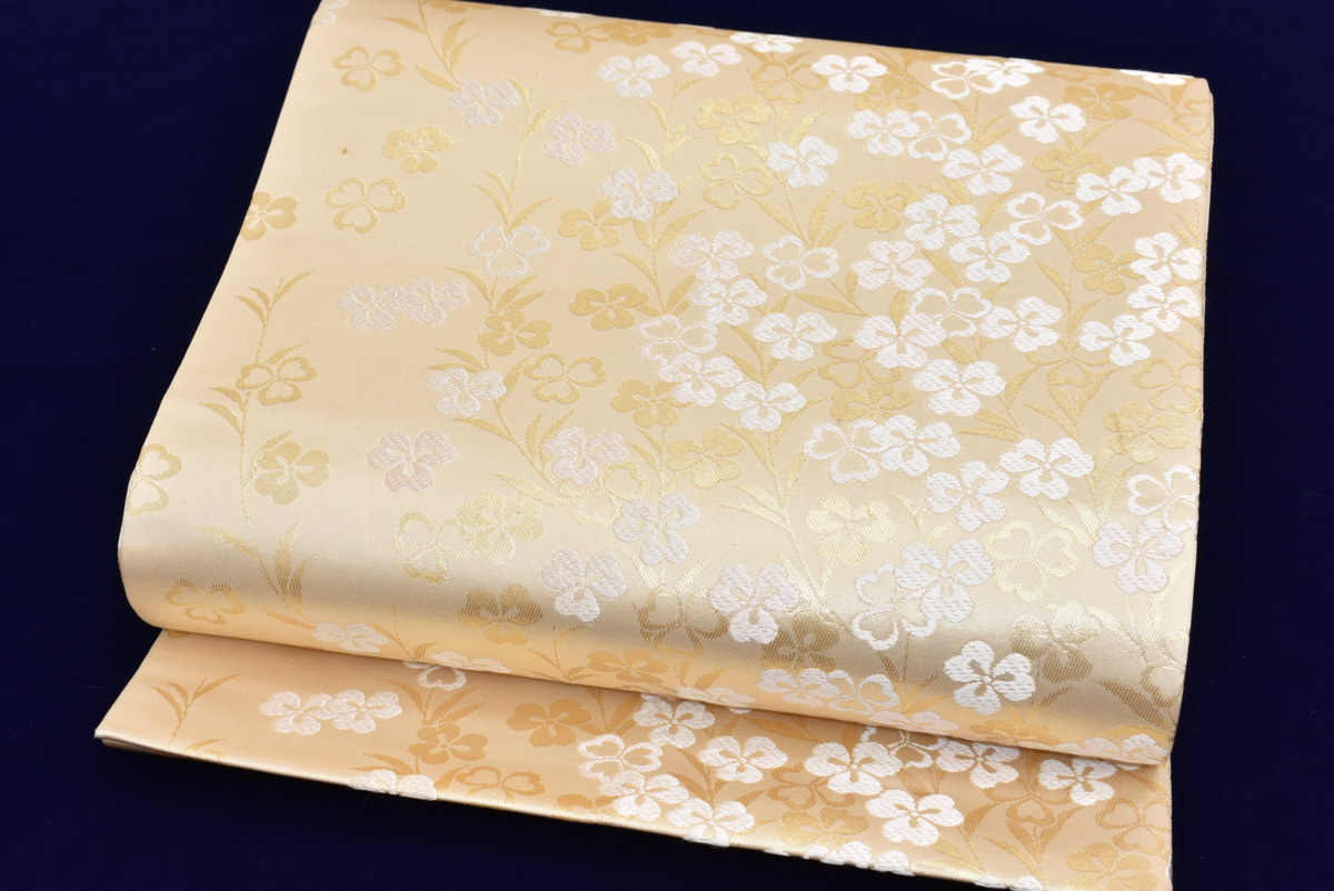 平和屋着物□夏物 太鼓柄袋帯 明綴れ 飾花文 金銀糸 逸品 km945