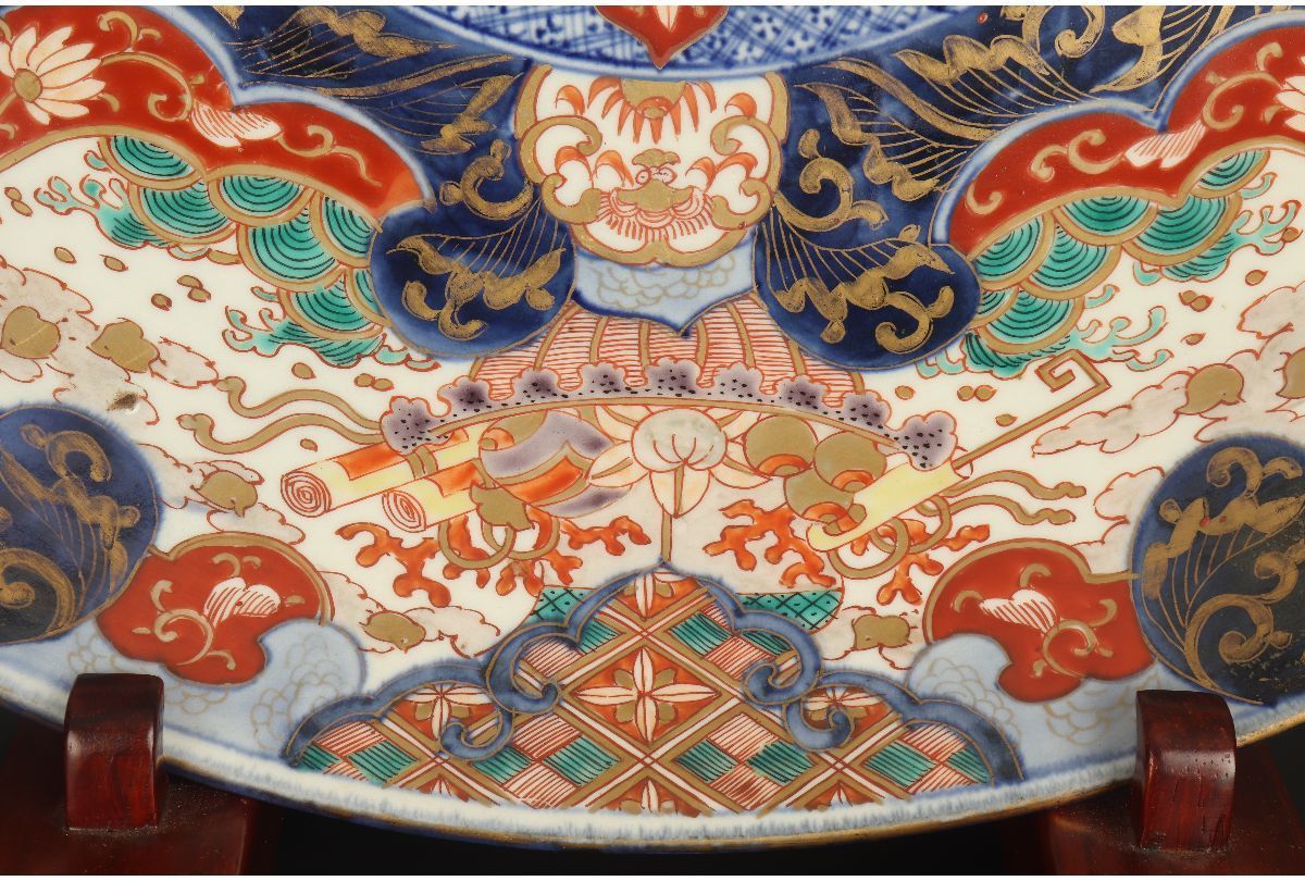 古伊万里 明治時代 - 古伊万里草花紋 染錦金彩草花文四寸皿 染付