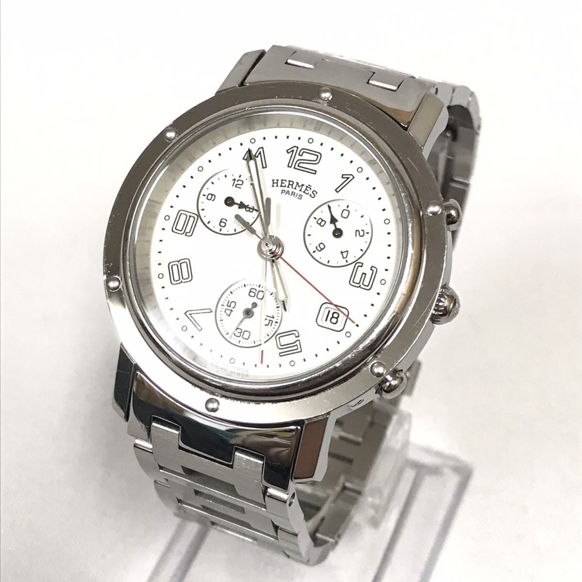 ▽▽稼働品 HERMES エルメス メンズ腕時計 クリッパー CL1.910 クロノ 