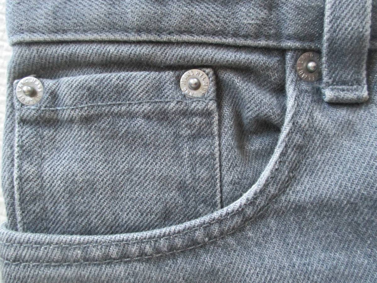HELMUT LANG 中古加工 ボタンフライ ストレート デニム グレー 28