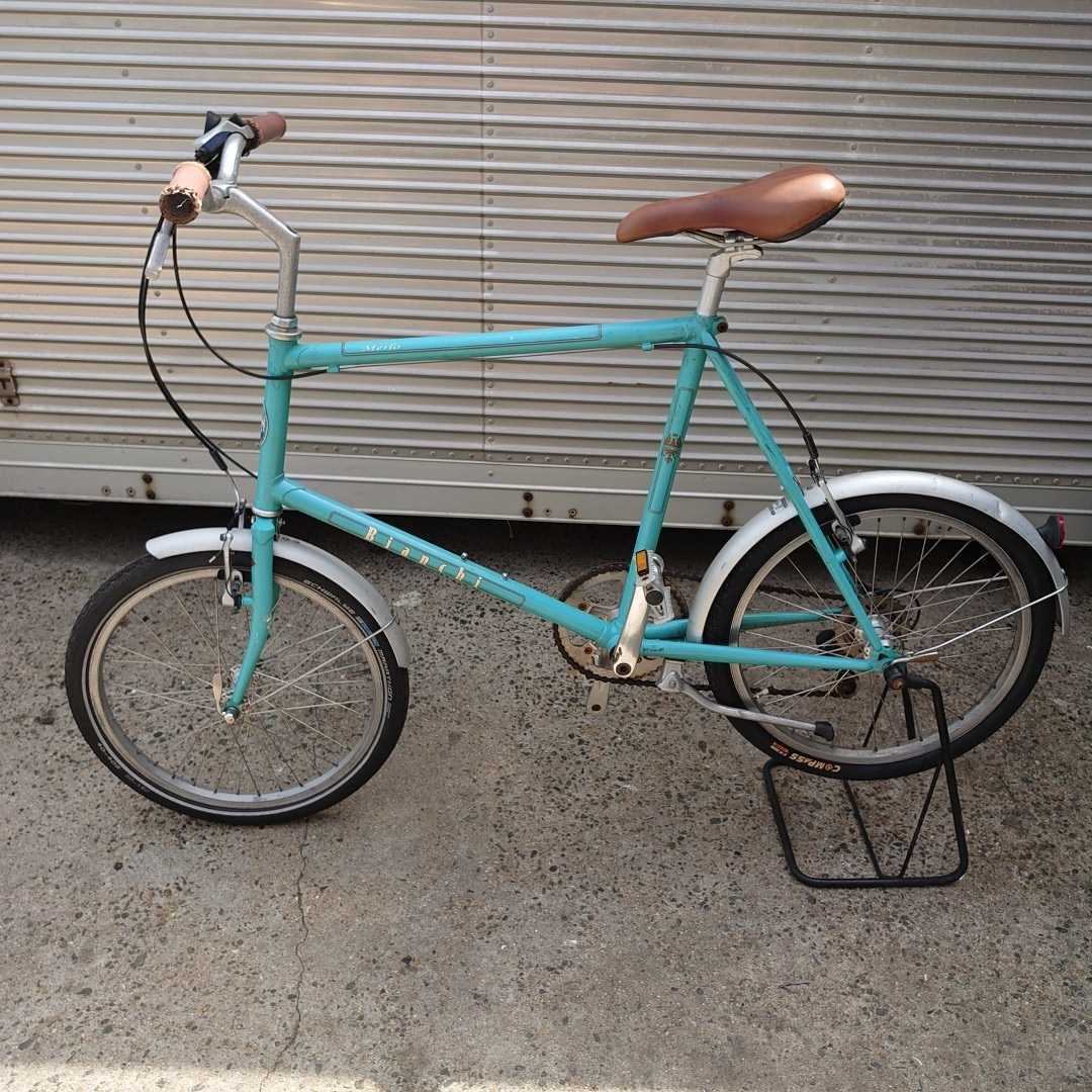 Bianchi Merlo ミニベロ 小径車 グリーン(シートポスト固着) 自転車