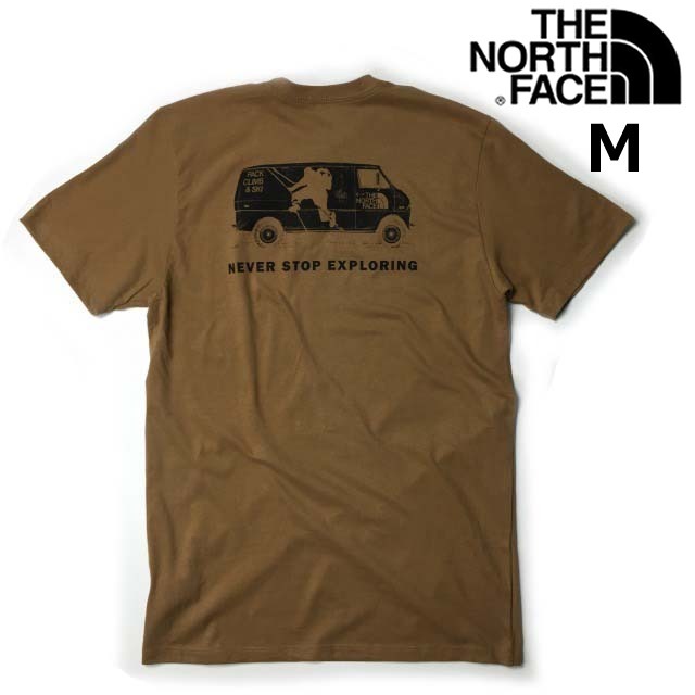 1円～!売切!【正規新品】THE NORTH FACE SHORT SLEEVE GRAPHIC TEE 半袖 Tシャツ トップス US限定 ハーフドームロゴ 登山(M)茶 180902-13 NORTH FACE 1円～!売切!正規新品THE EVO SHORT-S メンズ