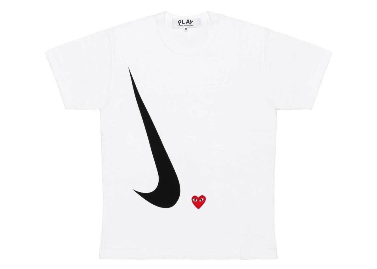 定価8800円 新品 国内正規 ■ NIKE X PLAY COMME des GARCONS 21SS コラボ Tシャツ ナイキ プレイ コムデギャルソン AE-T401-051 ■ L