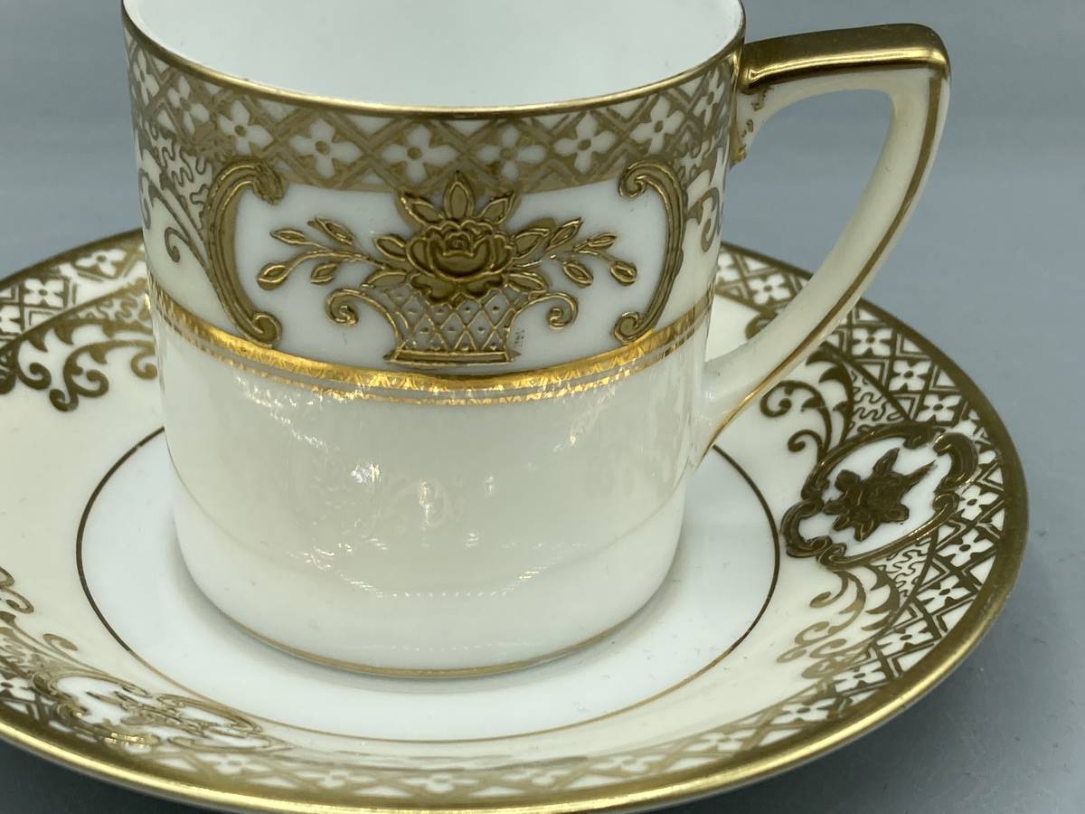 オールドノリタケ 金彩 里帰り デミタスカップ＆ソーサー 1点限り
