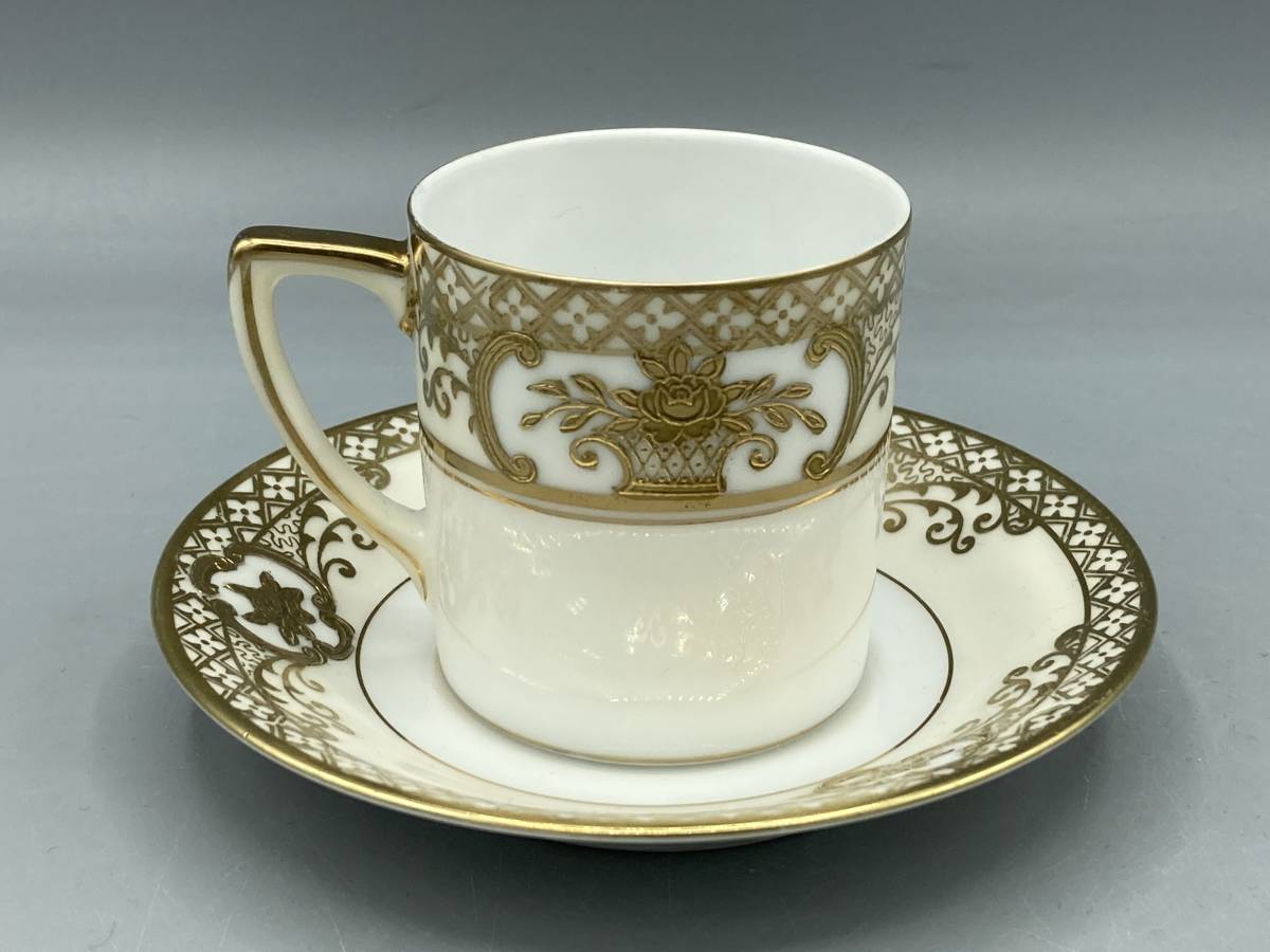 オールドノリタケ 金彩 里帰り デミタスカップ＆ソーサー 1点限り