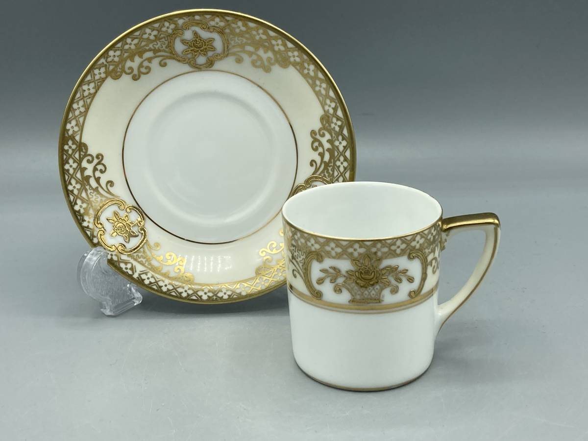 オールドノリタケ 金彩 里帰り デミタスカップ＆ソーサー 1点限り
