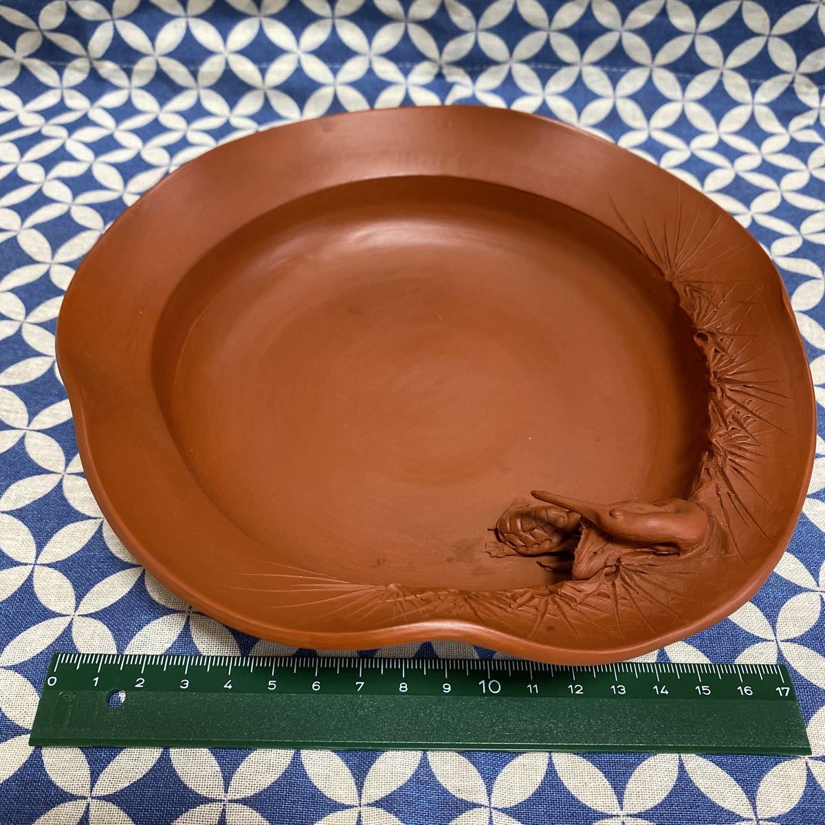 常滑焼 朱泥 花器　名工 都築陶元 双鶴に月 常滑焼 朱泥 素三作 bottle #021 和食器の 常滑焼 器 2